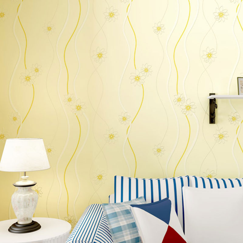 Contemporary Floral Design Wall Decor in Natural Color Girl's Bedroom Wallpaper Roll, 33'L x 20.5"W Clearhalo 'Country wall decor' 'Rustic' 'Wallpaper' Wall Decor' 991811