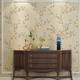 33' x 20.5" Countryside Wallpaper Roll for Living Room Decor with Flower Pattern in Neutral Color Light Coffee Clearhalo 'Country wall decor' 'Rustic' 'Wallpaper' Wall Decor' 991851