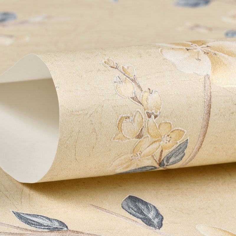 33' x 20.5" Countryside Wallpaper Roll for Living Room Decor with Flower Pattern in Neutral Color Clearhalo 'Country wall decor' 'Rustic' 'Wallpaper' Wall Decor' 991852