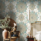 Stain-Resistant Blossoms Wallpaper Non-Woven Material Traditional Wall Covering for Dining Room Tan Clearhalo 'Wall Decor' 'Wallpaper' 991918