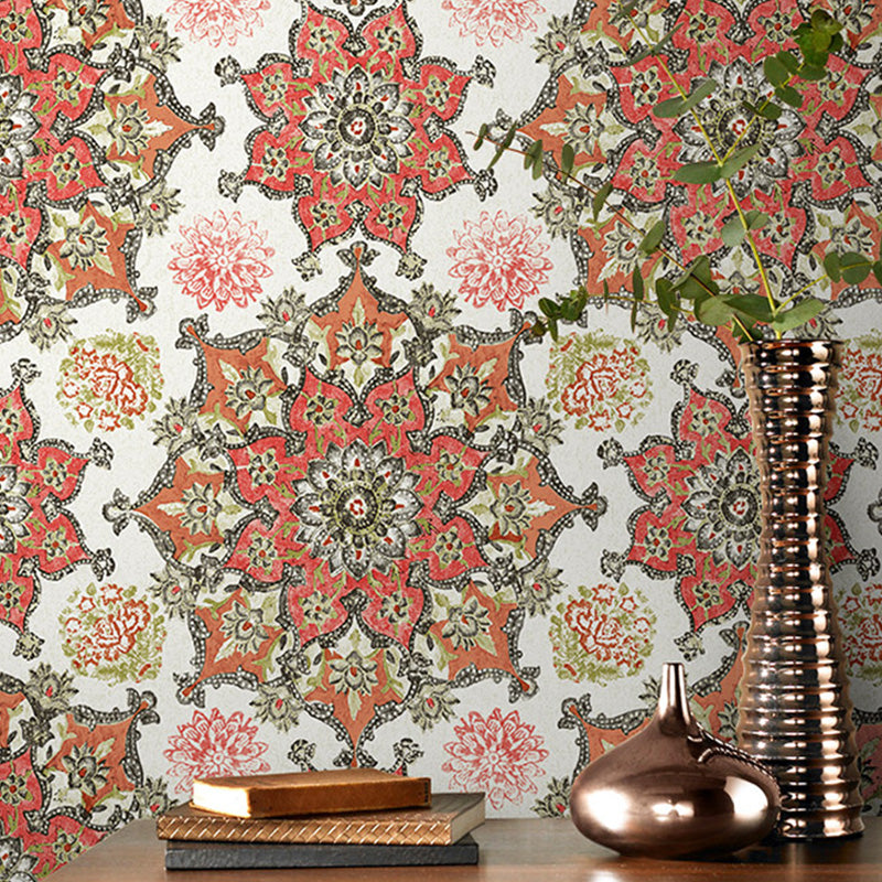 Stain-Resistant Blossoms Wallpaper Non-Woven Material Traditional Wall Covering for Dining Room Clearhalo 'Wall Decor' 'Wallpaper' 991923