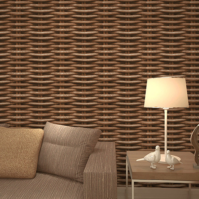 Vintage Wallpaper Roll in Dark Color Ogee Vinyl Wall Covering, 33-foot x 20.5-inch Coffee Clearhalo 'Wall Decor' 'Wallpaper' 991935