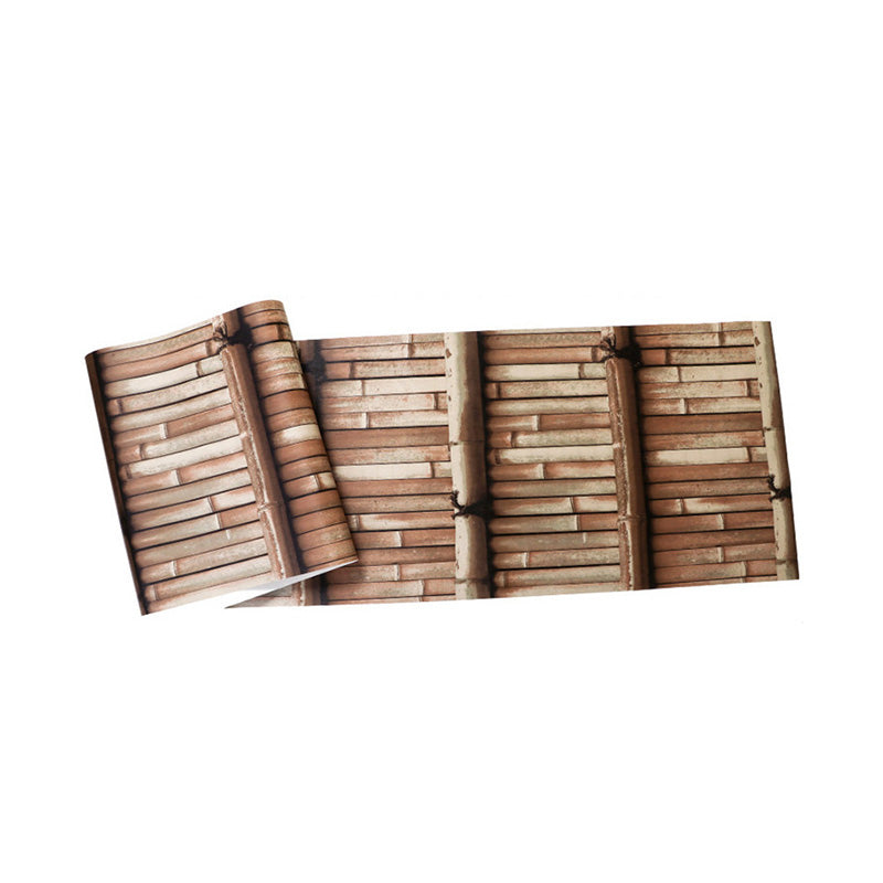 Neutral Color Asia Inspired Wallpaper 57.1 sq ft. Bamboo Textured Wall Decor for Guest Room Clearhalo 'Wall Decor' 'Wallpaper' 991953
