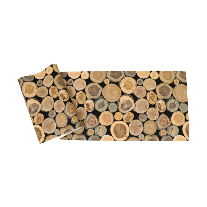 Wooden Log Wallpaper Roll for Coffee Shop Decoration, Natural Color, 33-foot x 20.5-inch Clearhalo 'Industrial wall decor' 'Industrial' 'Wallpaper' Wall Decor' 991966