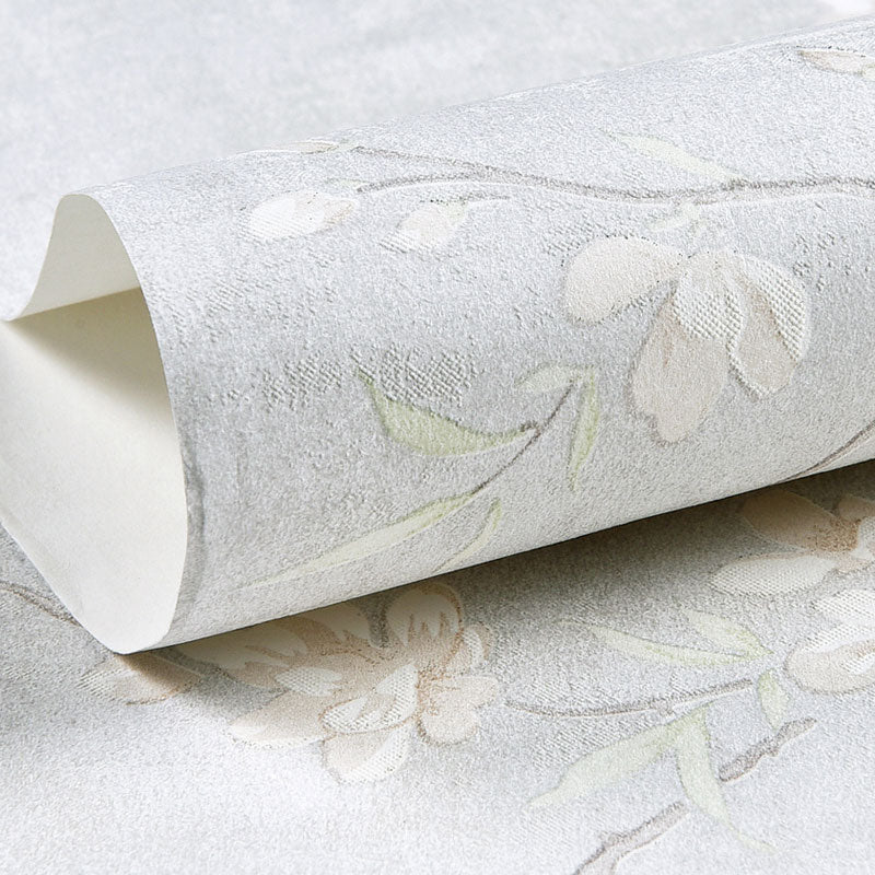 Entwined Floral Design Wallpaper for Bedroom Decoration Plant Wall Art in Natural Color, Stain-Resistant Clearhalo 'Country wall decor' 'Rustic' 'Wallpaper' Wall Decor' 992029