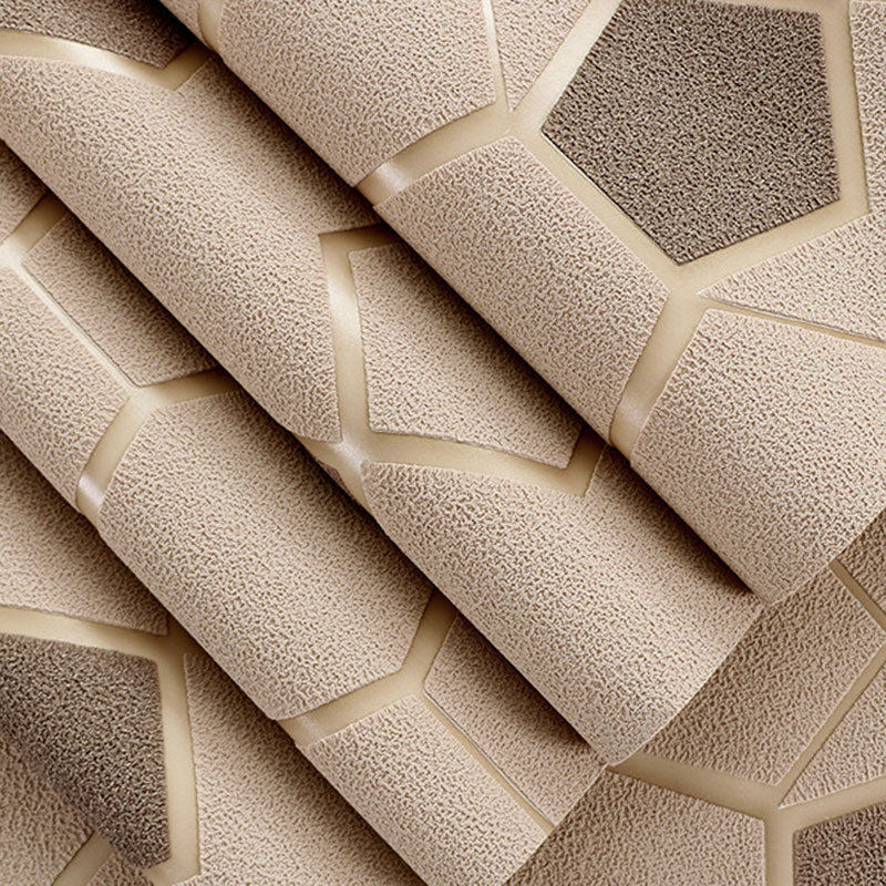 Natural Color Contemporary Wall Decor 33' by 20.5" 3D Geometries Vinyl Wallpaper for Bathroom Clearhalo 'Wall Decor' 'Wallpaper' 992056