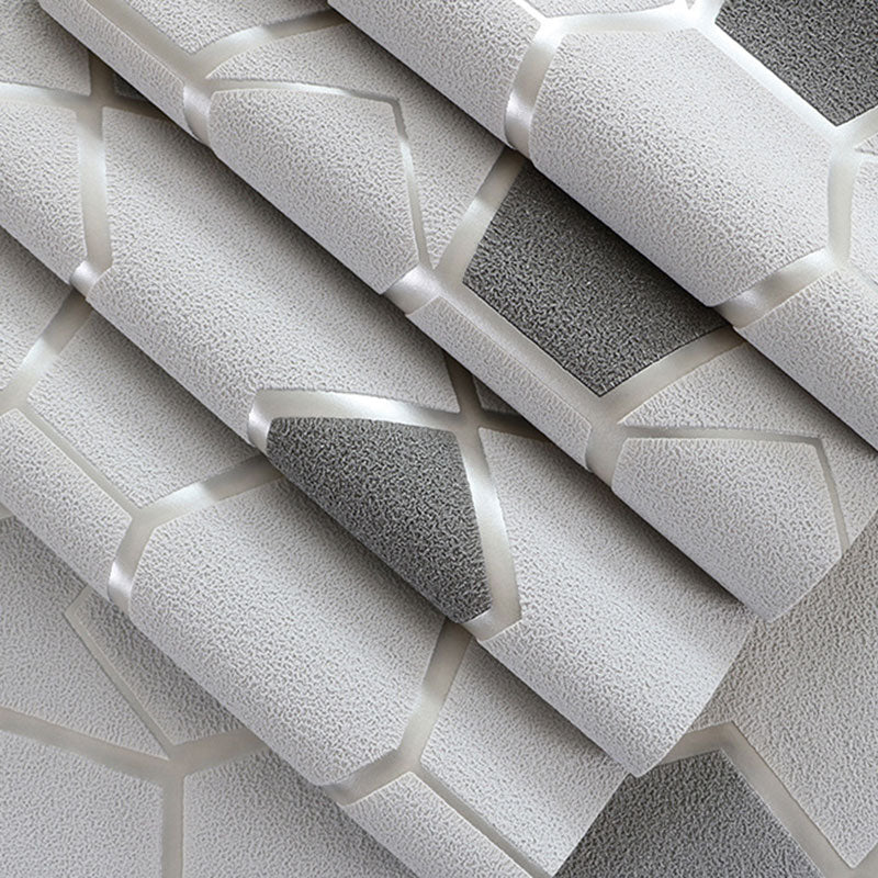Natural Color Contemporary Wall Decor 33' by 20.5" 3D Geometries Vinyl Wallpaper for Bathroom Clearhalo 'Wall Decor' 'Wallpaper' 992059