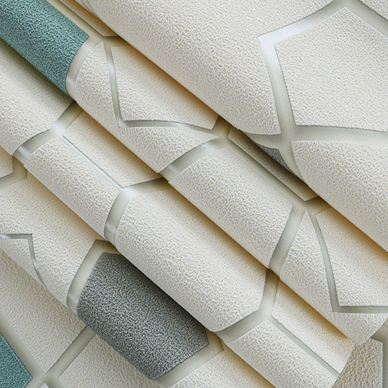 Natural Color Contemporary Wall Decor 33' by 20.5" 3D Geometries Vinyl Wallpaper for Bathroom Clearhalo 'Wall Decor' 'Wallpaper' 992062