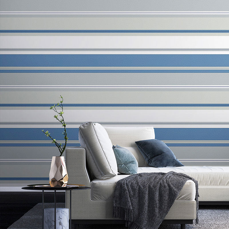 Vertical Stripe Wall Art 900 Wallpaper Roll for Coffee Shop Decoration, 33-foot x 20.5-inch Blue Clearhalo 'Modern wall decor' 'Modern' 'Wallpaper' Wall Decor' 992090