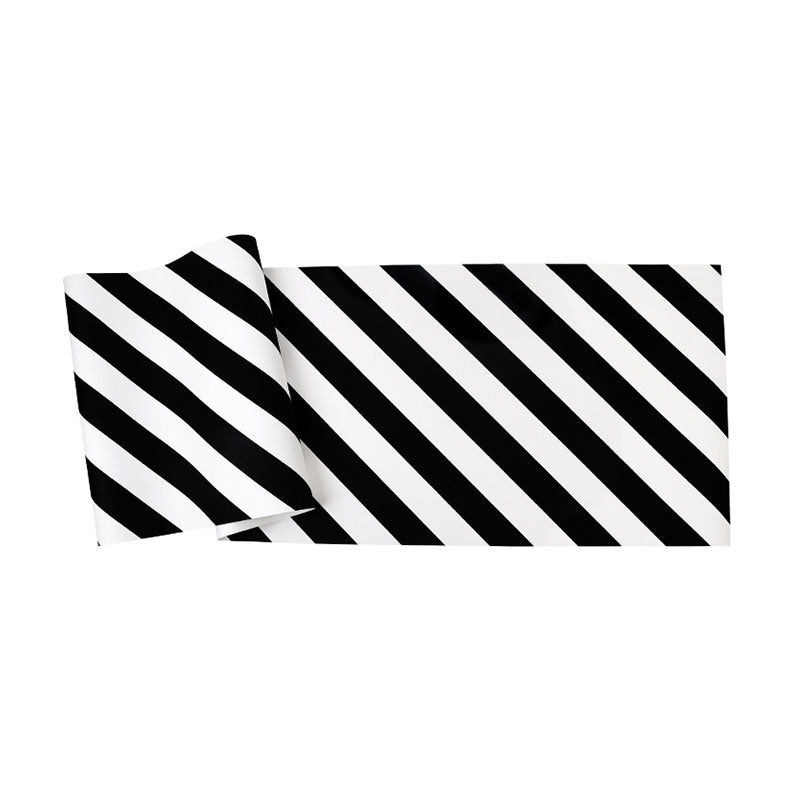 33' x 20.5" Nordic Wallpaper Roll for Accent Wall with Diagonal Stripe in Black and White Clearhalo 'Modern wall decor' 'Modern' 'Wallpaper' Wall Decor' 992119