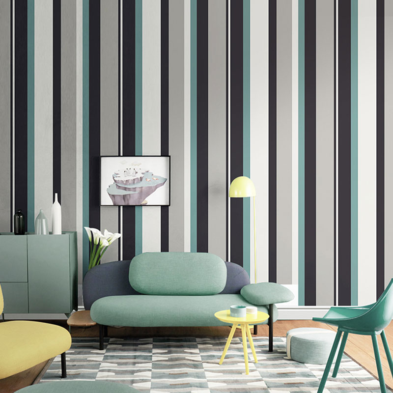 Broad Vertical Stripe Wall Covering for Home Decoration in Neutral Color, 33'L x 20.5"W Clearhalo 'Modern wall decor' 'Modern' 'Wallpaper' Wall Decor' 992122