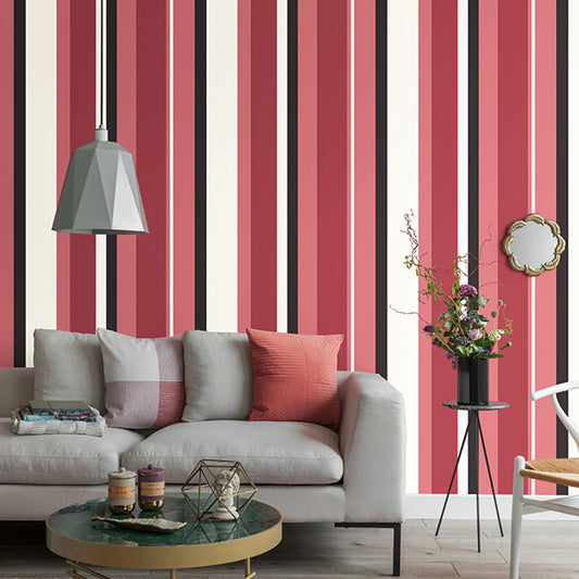 Broad Vertical Stripe Wall Covering for Home Decoration in Neutral Color, 33'L x 20.5"W Red Clearhalo 'Modern wall decor' 'Modern' 'Wallpaper' Wall Decor' 992129