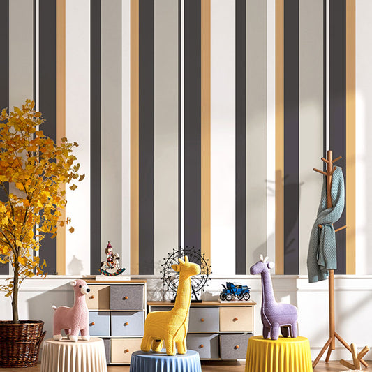 Broad Vertical Stripe Wall Covering for Home Decoration in Neutral Color, 33'L x 20.5"W Yellow Clearhalo 'Modern wall decor' 'Modern' 'Wallpaper' Wall Decor' 992132
