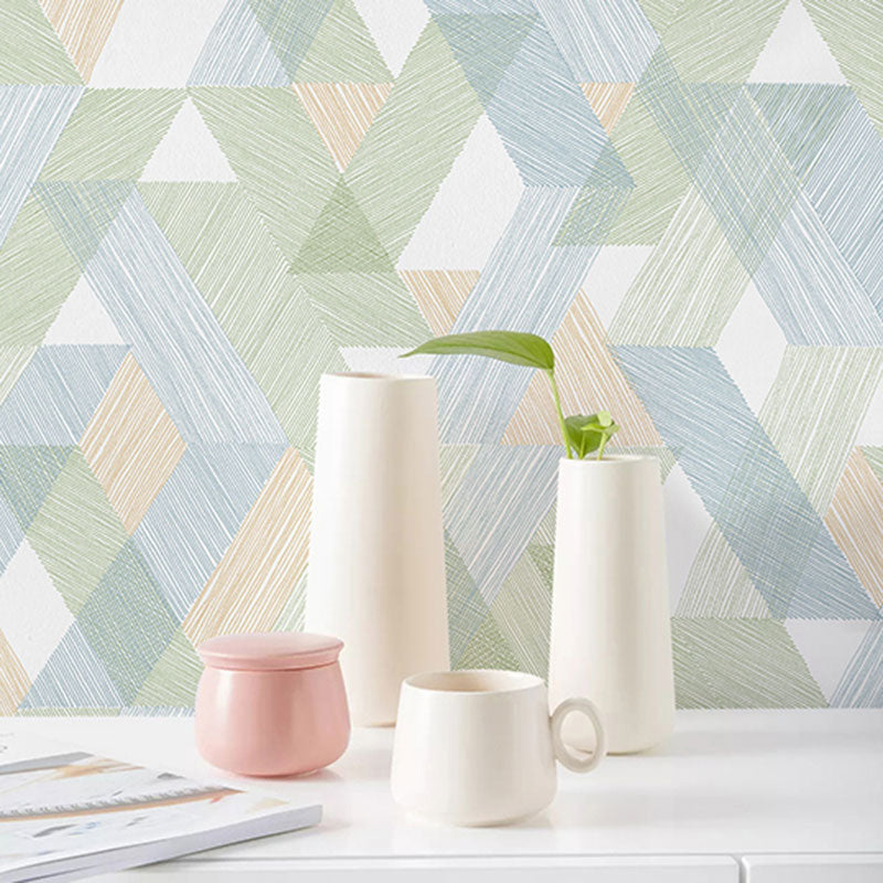 Stain-Resistant Geometries Wall Art Non-Woven Fabric Wallpaper in Dark Color for Accent Wall Blue-Green Clearhalo 'Modern wall decor' 'Modern' 'Wallpaper' Wall Decor' 992135