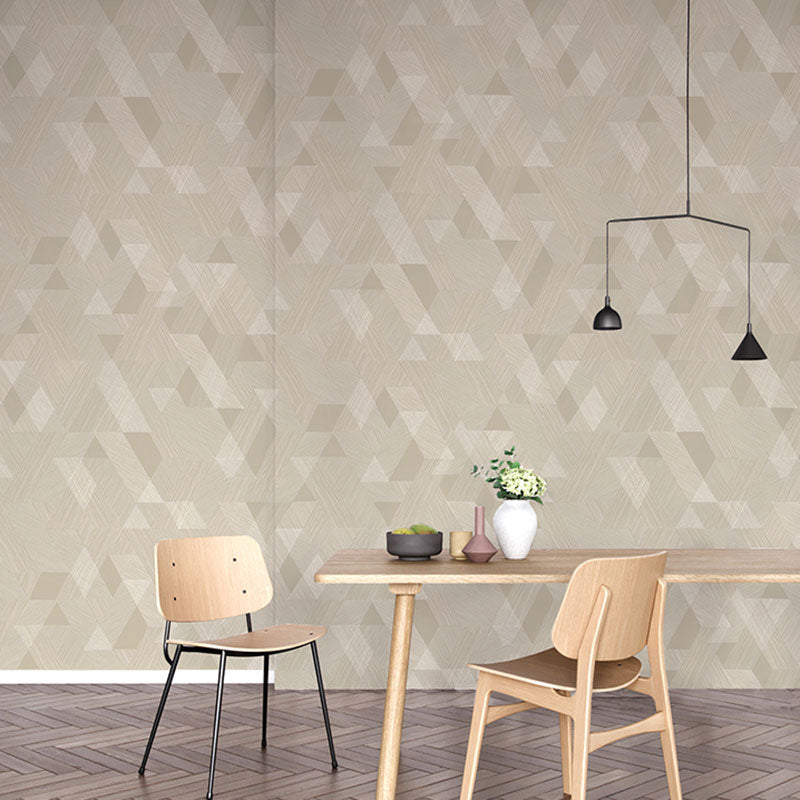 Stain-Resistant Geometries Wall Art Non-Woven Fabric Wallpaper in Dark Color for Accent Wall Flaxen Clearhalo 'Modern wall decor' 'Modern' 'Wallpaper' Wall Decor' 992139