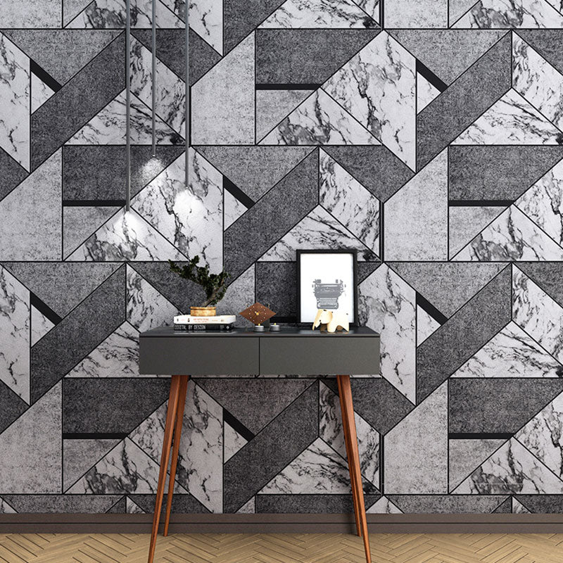 Neutral Color Modern Wallpaper Roll 20.5" by 33' Color Block Wall Art for Coffee Shop Decoration Black Clearhalo 'Modern wall decor' 'Modern' 'Wallpaper' Wall Decor' 992162