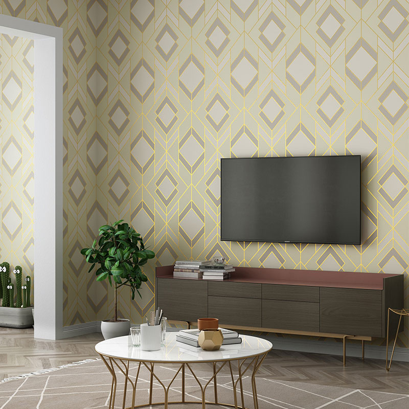 Colorful Harlequin Wallpaper Roll for Guest Room Nordic Wall Covering, 20.5"W x 33'L Beige Clearhalo 'Modern wall decor' 'Modern' 'Wallpaper' Wall Decor' 992189