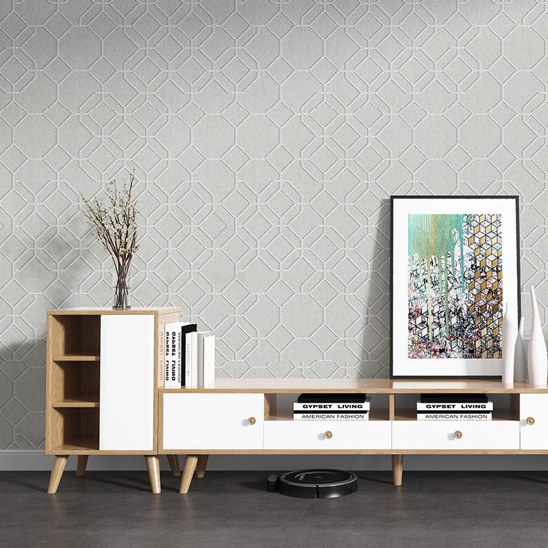 Gird Wallpaper Roll in Soft Color Non-Woven Material Wall Art for Home Decoration, 57.1 sq ft. Clearhalo 'Modern wall decor' 'Modern' 'Wallpaper' Wall Decor' 992223