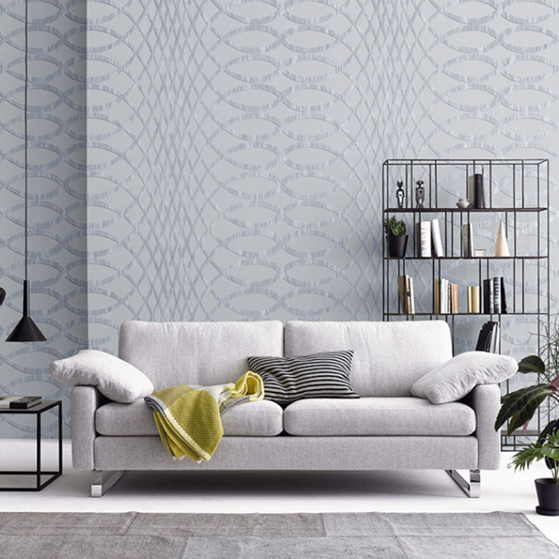 Natural Color Trellis Wall Art Moisture-Resistant Wallpaper Roll for Accent Wall, 57.1 sq ft. Light Gray Clearhalo 'Modern wall decor' 'Modern' 'Wallpaper' Wall Decor' 992254