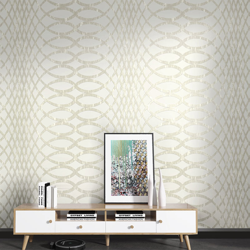 Natural Color Trellis Wall Art Moisture-Resistant Wallpaper Roll for Accent Wall, 57.1 sq ft. Beige Clearhalo 'Modern wall decor' 'Modern' 'Wallpaper' Wall Decor' 992258