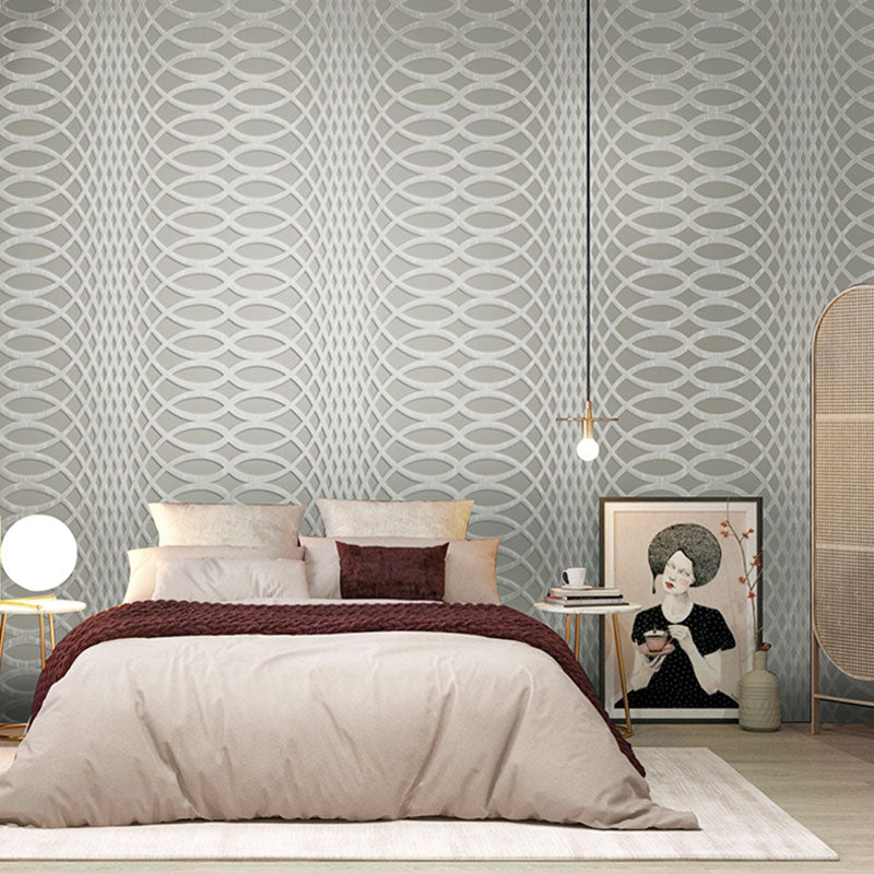 Natural Color Trellis Wall Art Moisture-Resistant Wallpaper Roll for Accent Wall, 57.1 sq ft. Grey Clearhalo 'Modern wall decor' 'Modern' 'Wallpaper' Wall Decor' 992262