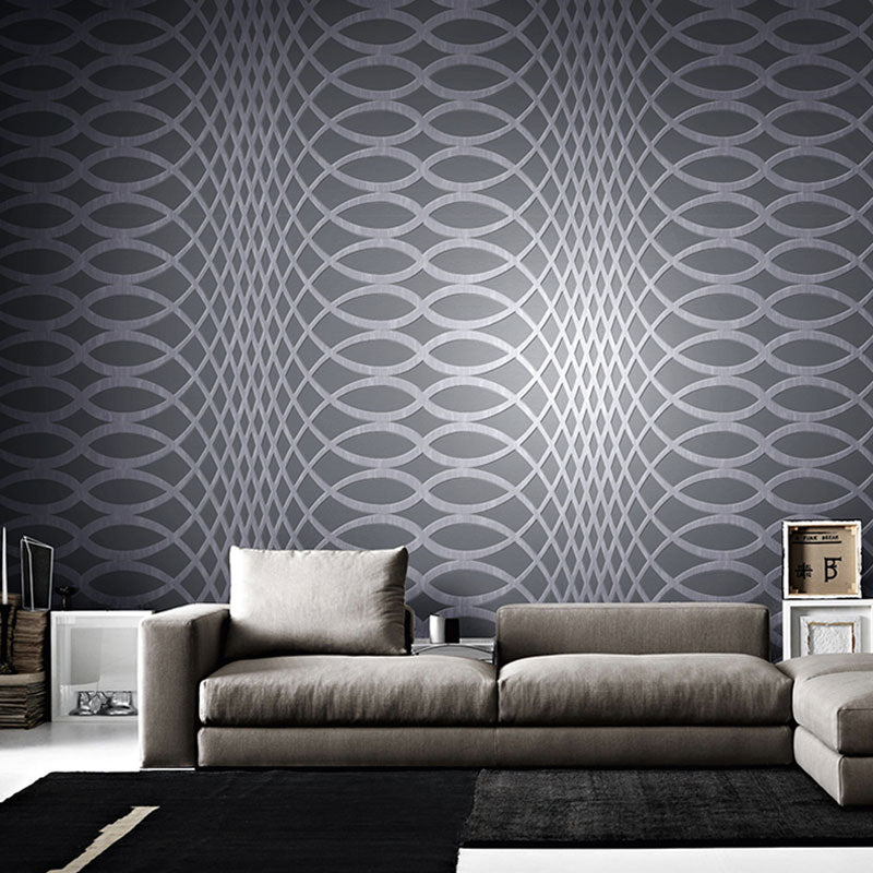 Natural Color Trellis Wall Art Moisture-Resistant Wallpaper Roll for Accent Wall, 57.1 sq ft. Dark Gray Clearhalo 'Modern wall decor' 'Modern' 'Wallpaper' Wall Decor' 992265