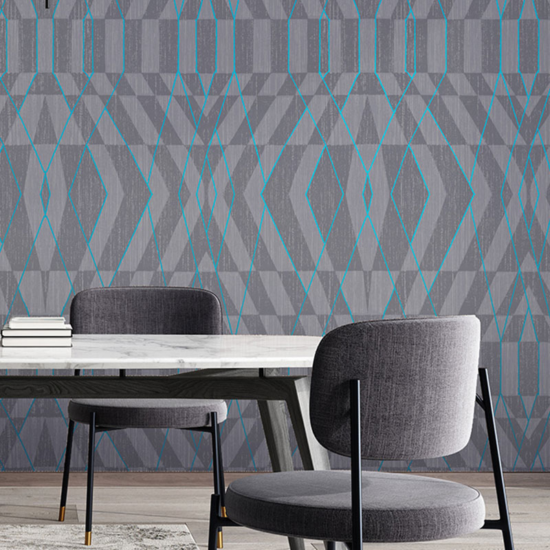 Color Block Wall Art Vinyl Wallpaper for Living Room Decor in Neutral Color, 33 ft. x 20.5 in Gray-Purple Clearhalo 'Modern wall decor' 'Modern' 'Wallpaper' Wall Decor' 992276