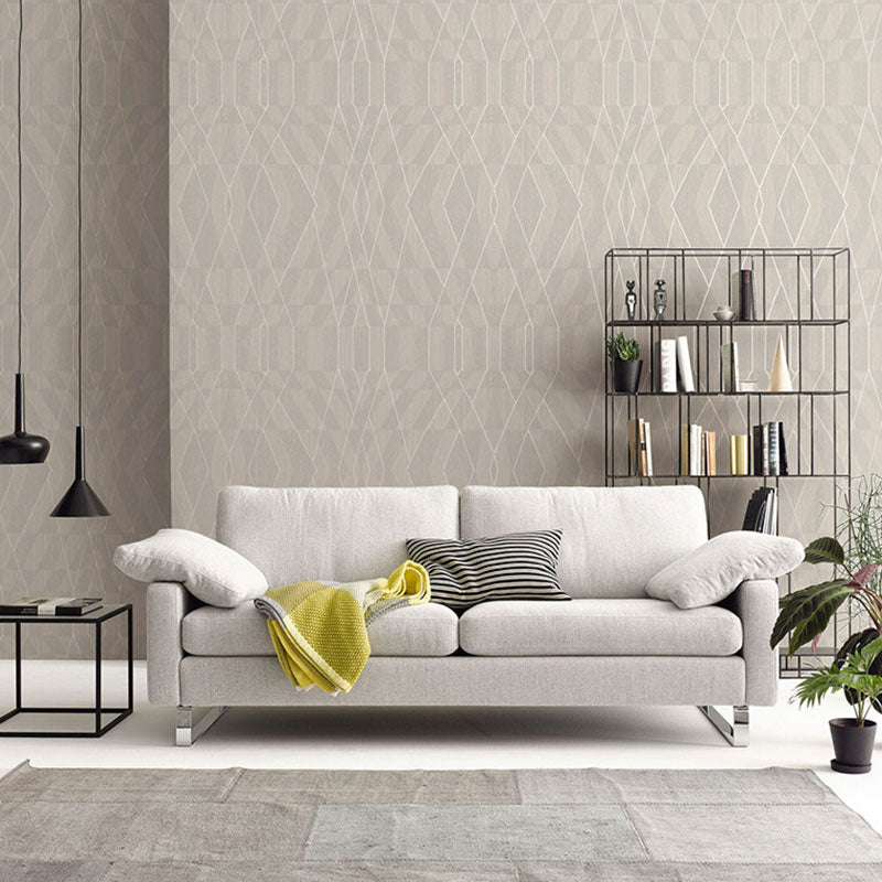 Color Block Wall Art Vinyl Wallpaper for Living Room Decor in Neutral Color, 33 ft. x 20.5 in Grey Clearhalo 'Modern wall decor' 'Modern' 'Wallpaper' Wall Decor' 992286