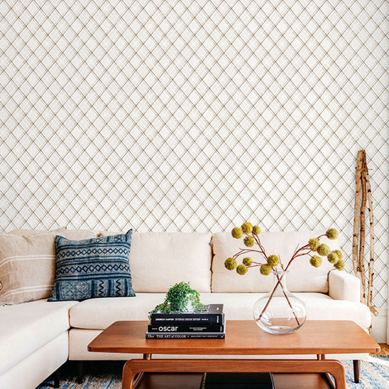 Minimalist Grid Wall Covering for Accent Wall, 33' by 20.5" Wallpaper Roll in Soft Color Clearhalo 'Modern wall decor' 'Modern' 'Wallpaper' Wall Decor' 992299