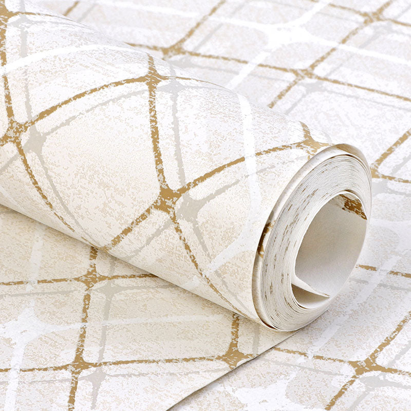 Minimalist Grid Wall Covering for Accent Wall, 33' by 20.5" Wallpaper Roll in Soft Color Clearhalo 'Modern wall decor' 'Modern' 'Wallpaper' Wall Decor' 992300