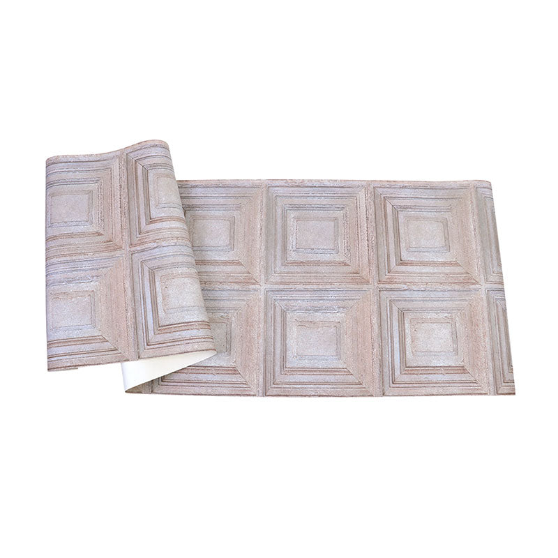3D Effect Rectangle Wall Covering for Living Room Decor in Natural Color, 20.5-inch x 33-foot Clearhalo 'Modern wall decor' 'Modern' 'Wallpaper' Wall Decor' 992318