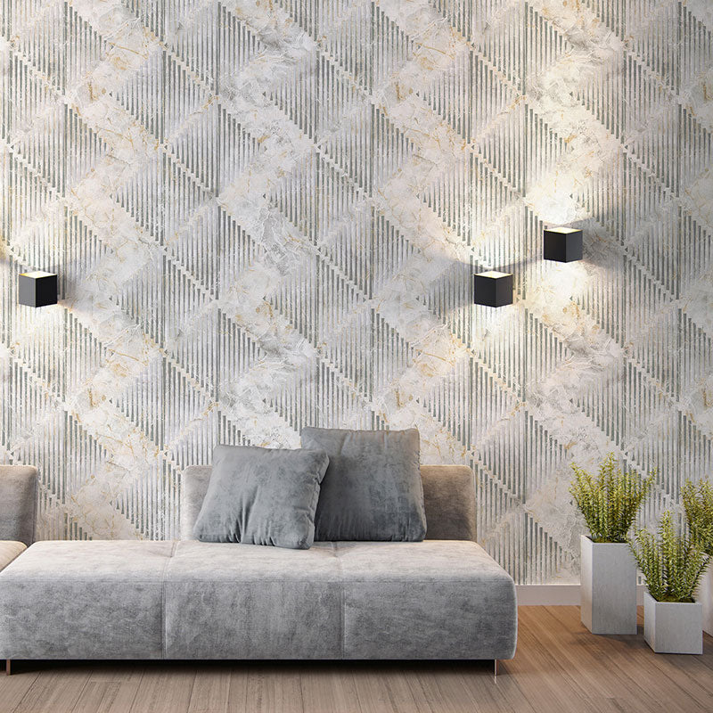 Stain-Resistant Color Block Wallpaper 20.5" by 33' Contemporary Wall Art for Accent Wall Cream Gray Clearhalo 'Modern wall decor' 'Modern' 'Wallpaper' Wall Decor' 992345