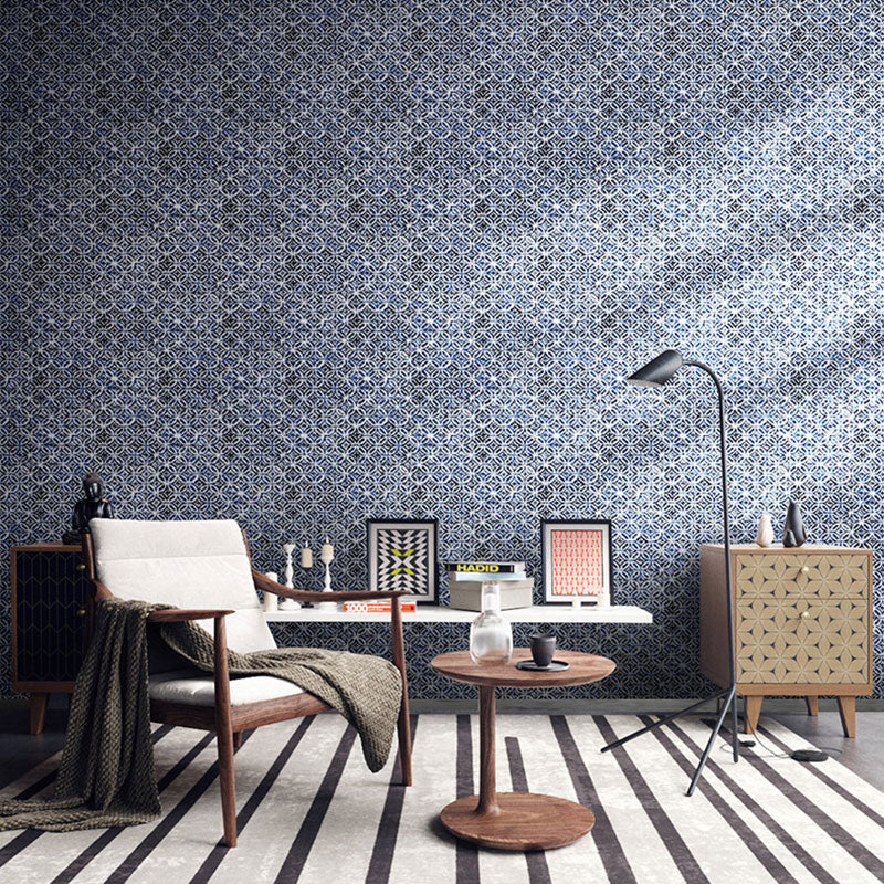 Light Color Geometries Wallpaper Roll Stain-Resistant Wall Covering for Bathroom Decor Dark Blue Clearhalo 'Modern wall decor' 'Modern' 'Wallpaper' Wall Decor' 992392