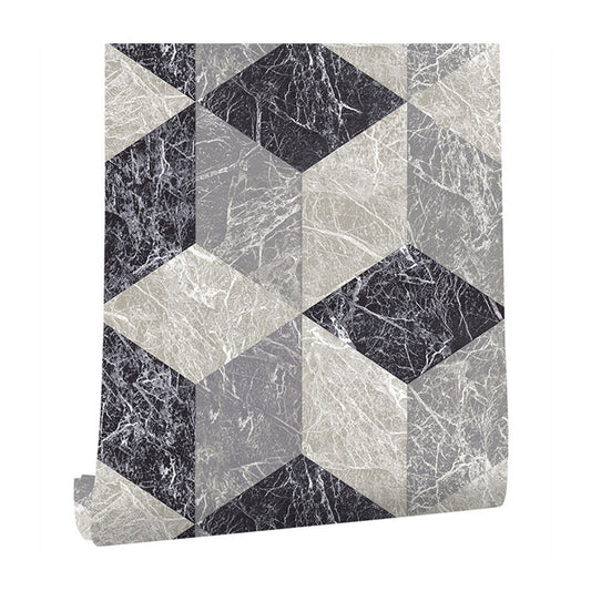 Harlequin Wall Covering for Coffee Shop Harlequin and Grid Wallpaper in Pastel Grey, Stain-Resistant Clearhalo 'Modern wall decor' 'Modern' 'Wallpaper' Wall Decor' 992445