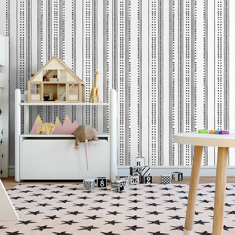 Modern Wallpaper Roll for Home Decoration with Dotted Lines Pattern in Soft Grey, Peel and Stick, 29.1 sq ft. Clearhalo 'Modern wall decor' 'Modern' 'Wallpaper' Wall Decor' 992449