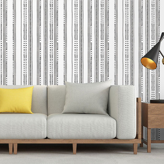 Modern Wallpaper Roll for Home Decoration with Dotted Lines Pattern in Soft Grey, Peel and Stick, 29.1 sq ft. Clearhalo 'Modern wall decor' 'Modern' 'Wallpaper' Wall Decor' 992450