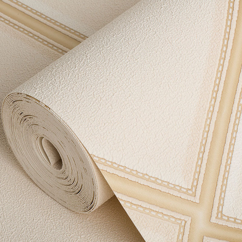 Nordic Geometries Flock Wall Art in Natural Color Coffee Shop Wallpaper, 33' x 20.5", Non-Pasted Clearhalo 'Modern wall decor' 'Modern' 'Wallpaper' Wall Decor' 992505