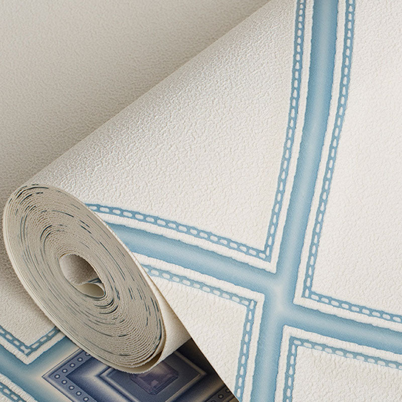 Nordic Geometries Flock Wall Art in Natural Color Coffee Shop Wallpaper, 33' x 20.5", Non-Pasted Clearhalo 'Modern wall decor' 'Modern' 'Wallpaper' Wall Decor' 992511