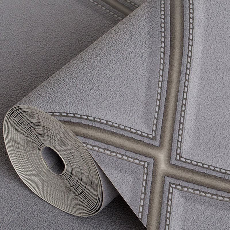 Nordic Geometries Flock Wall Art in Natural Color Coffee Shop Wallpaper, 33' x 20.5", Non-Pasted Clearhalo 'Modern wall decor' 'Modern' 'Wallpaper' Wall Decor' 992514