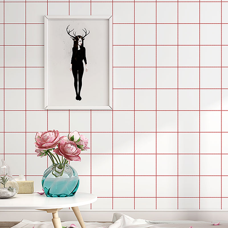 Lattice Wall Decor for Girl's Bedroom Square Wallpaper Roll in Soft Pink, Water-Resistant Clearhalo 'Modern wall decor' 'Modern' 'Wallpaper' Wall Decor' 992535