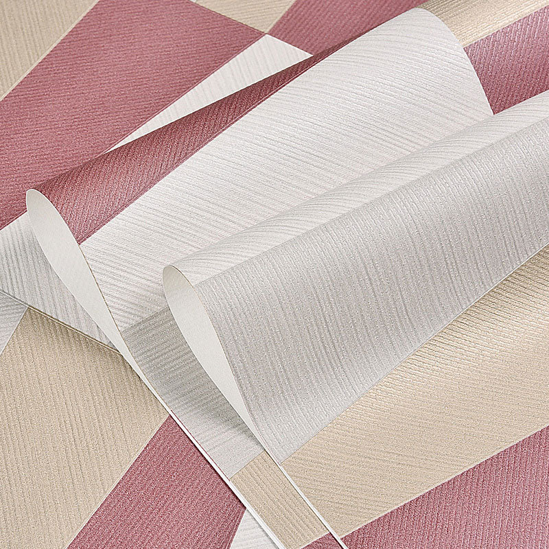 20.5" x 31' Nordic Wallpaper Roll for Coffee Shop with Grid and Color Block Design in Light Color Clearhalo 'Wall Decor' 'Wallpaper' 992543