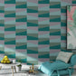 20.5" x 31' Nordic Wallpaper Roll for Coffee Shop with Grid and Color Block Design in Light Color Blue-Green Clearhalo 'Wall Decor' 'Wallpaper' 992545
