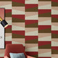 20.5" x 31' Nordic Wallpaper Roll for Coffee Shop with Grid and Color Block Design in Light Color Red Coffee Clearhalo 'Wall Decor' 'Wallpaper' 992548