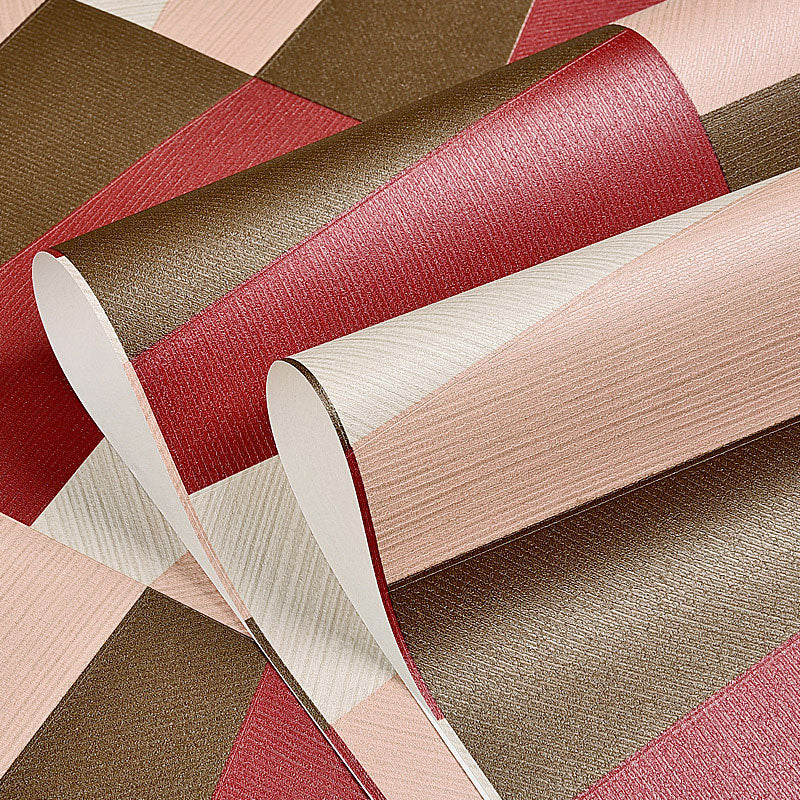 20.5" x 31' Nordic Wallpaper Roll for Coffee Shop with Grid and Color Block Design in Light Color Clearhalo 'Wall Decor' 'Wallpaper' 992549