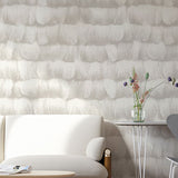 Moisture-Resistant Feather Wall Covering 57.1 sq ft. Minimalist Wallpaper Roll for Accent Wall Grey