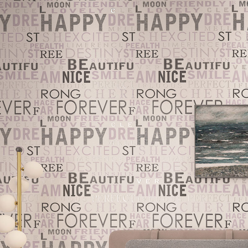 Wallpaper Color Lettering Letters Wall Covering for Accent Wall Graffiti Wallpaper Roll in Dark ...