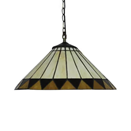 Tiffany-Style Fish Tail/Gem/Triangle Pendulum Light 2 Heads Handcrafted Art Glass Suspension Lamp in Beige Clearhalo 'Ceiling Lights' 'Industrial' 'Middle Century Pendants' 'Pendant Lights' 'Pendants' 'Tiffany close to ceiling' 'Tiffany Pendants' 'Tiffany' Lighting' 9926