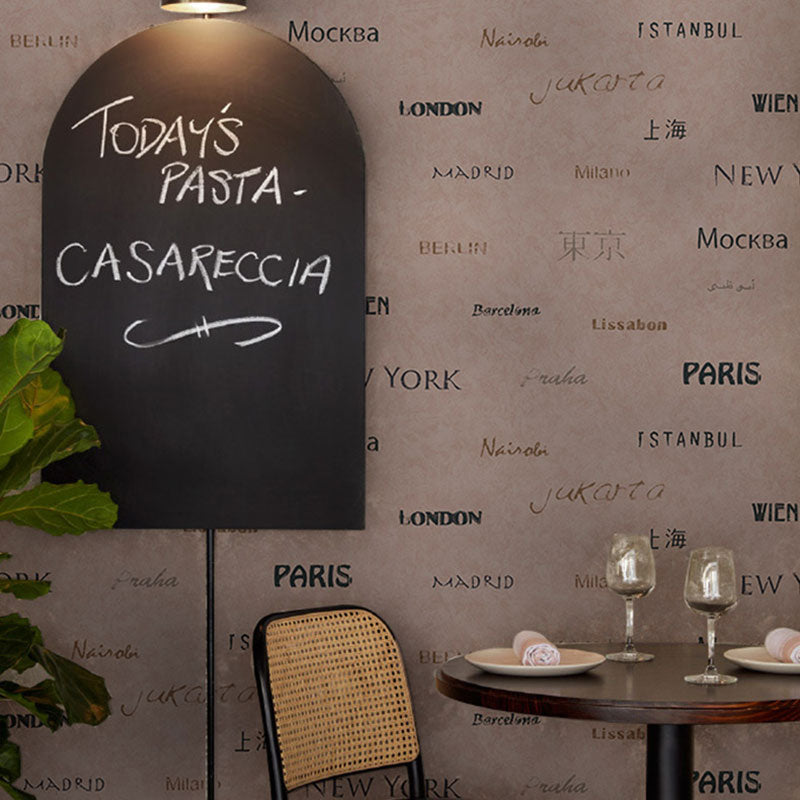 Modern Wallpaper Roll for Children's Bedroom with Vocabulary Design in Pastel Color Brown Clearhalo 'Industrial wall decor' 'Industrial' 'Wallpaper' Wall Decor' 992703