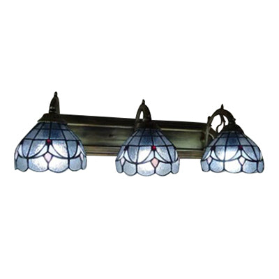 3 Lights Tulip Sconce Lamp Tiffany Classic Glass Clear Wall Light in Clear for Bookstore Clear Clearhalo 'Industrial' 'Middle century wall lights' 'Tiffany wall lights' 'Tiffany' 'Wall Lamps & Sconces' 'Wall Lights' Lighting' 99280
