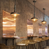 1 Bulb Barn Hanging Light with Wire Guard Shade Rustic Loft Bronze Finish Metal Pendant Lamp Clearhalo 'Art Deco Pendants' 'Cast Iron' 'Ceiling Lights' 'Ceramic' 'Crystal' 'Industrial Pendants' 'Industrial' 'Metal' 'Middle Century Pendants' 'Pendant Lights' 'Pendants' 'Tiffany' Lighting' 99673